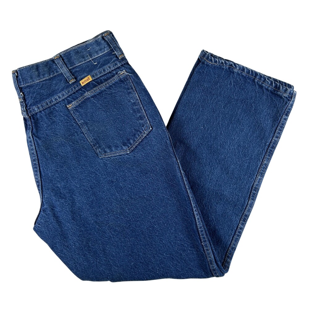 VTG Rustler Jeans Mens 36x29 Medium Wash Blue Regular Straight USA 87621